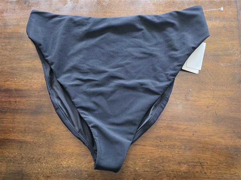 NWT Good American Rib 4XL Good Waist Bikini Bottom Black 125330