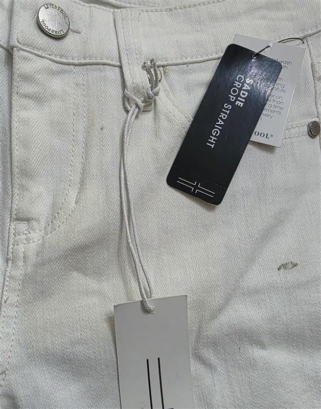 NWTD Liverpool 0/25 Sadie CROP STRAIGHT WHITE 125348