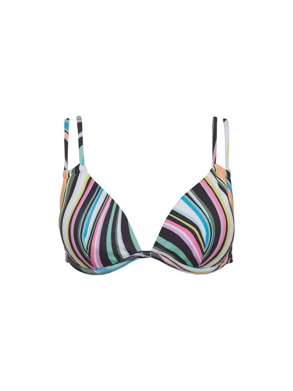 NWT Sanctuary Swim Large Ots Underwire Bikini Top Multi Color Stripe 125363