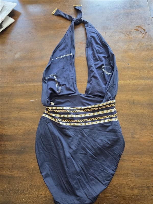 NWOT MICHAEL KORS 8 High Neck Cross Front 1PC Swimsuit 125365
