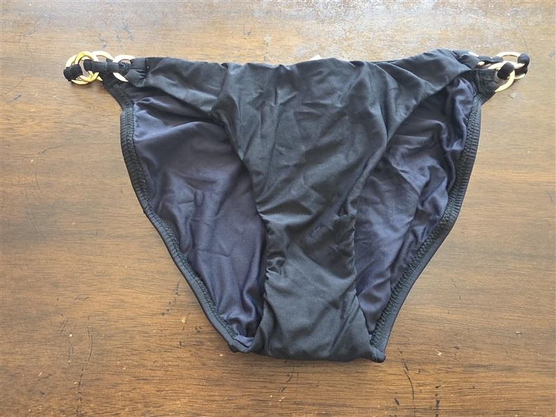 NWT Pilyq PQ XS Black Link Chain Side Full Bikini 125368