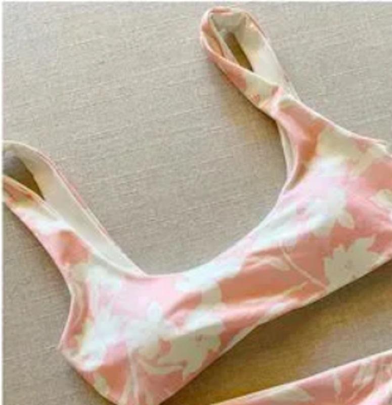 NWOT L*Space S Lizzie Pink Floral PAB Bikini Top 125371