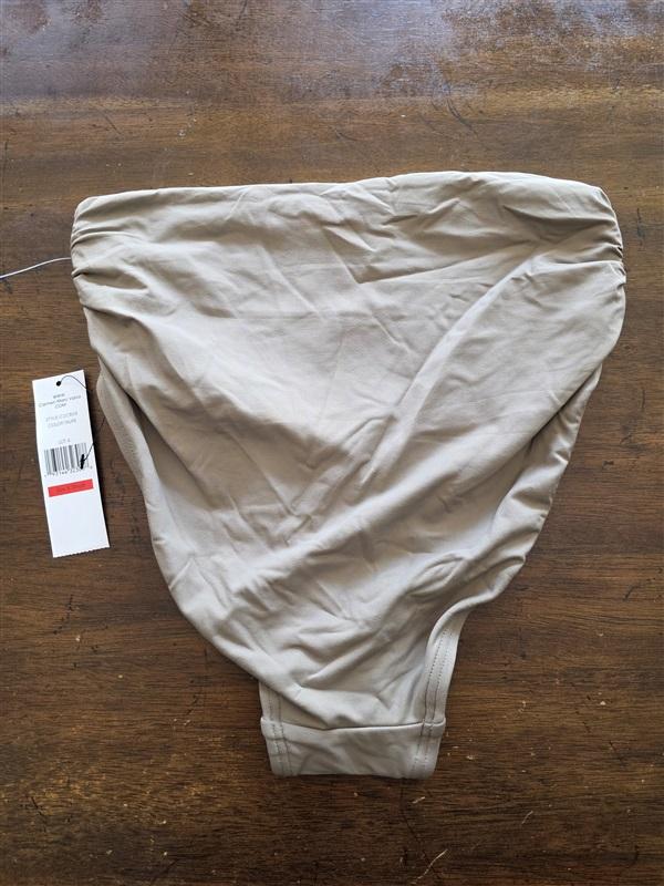 NWT Carmen Marc Valvo XS Hi Waist Bikini Swim Bottom Taupe 125372