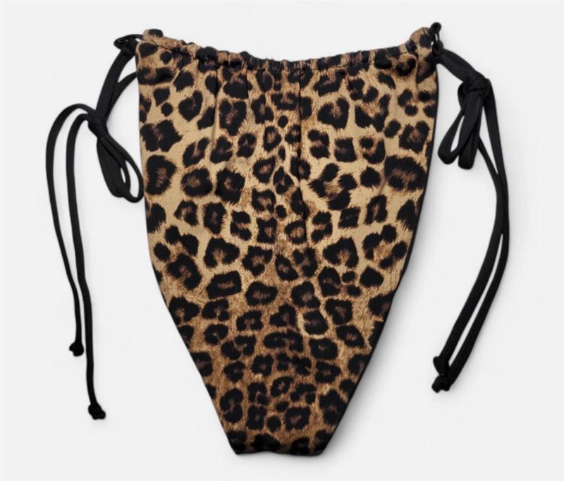 NWT Good American M Hi-Hi Tanga Reversible Leopard Bikini Bottom 125401
