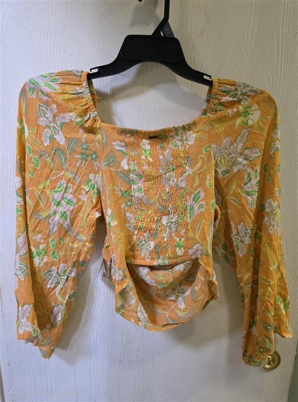 NWT O'Neill S ANGELINE LONG SLEEVE TOP Crinkle Gauze Aqua Blue Tank Top 125405