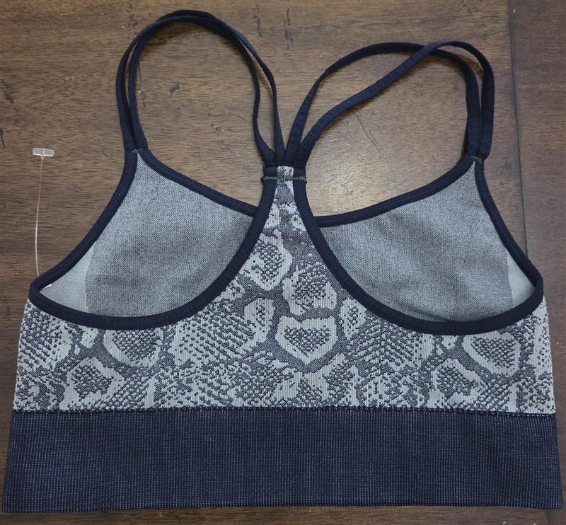 NWOT Bombshell XS Blue Snake Print Racerback Sports Bra Stretch Gym Yoga 125414