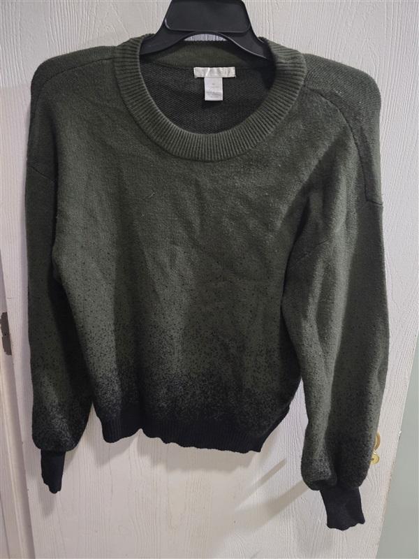 NWOT Design History M Green Black Gradient Sweater Ombre Knit Pullover 125418