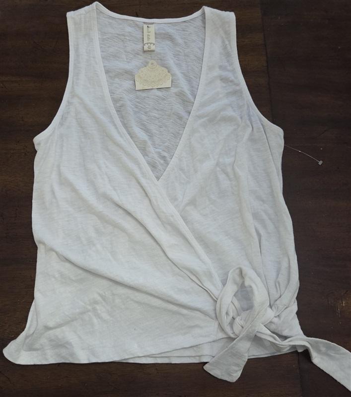NWT Altar'd State XS White Surplice Tank Top Tie Side Boho Blouse125425