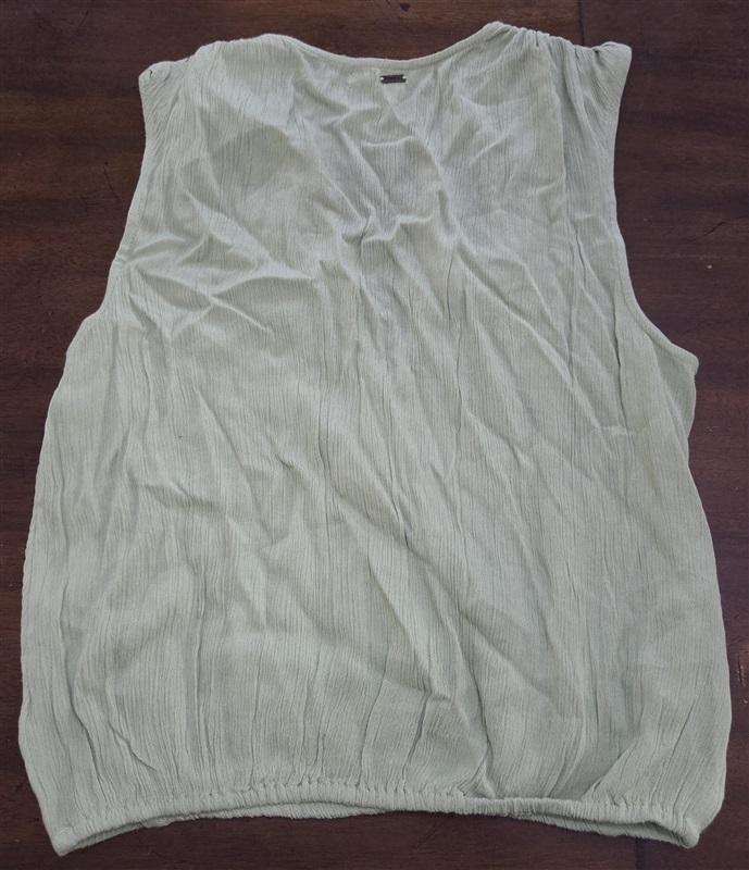 NWT O'Neill XS Ashlee Solid V Neck Crinkle Gauze Green Tank Top 125426