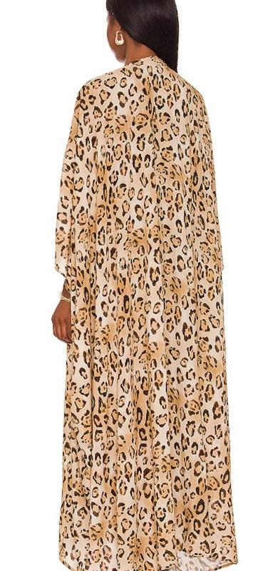 NWT PilyQ Q Jennifer O/S Leo Leopard Kimono Swim Cover-Up 125431