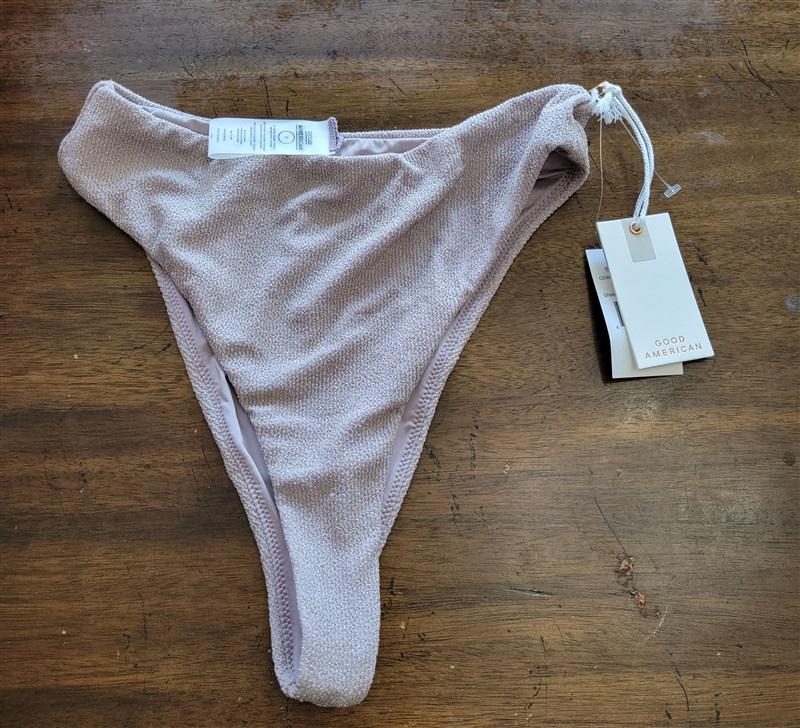 NWT Good American sz 2XL or 5 Lilac Sparkle Swim Bikini Bottom 125434