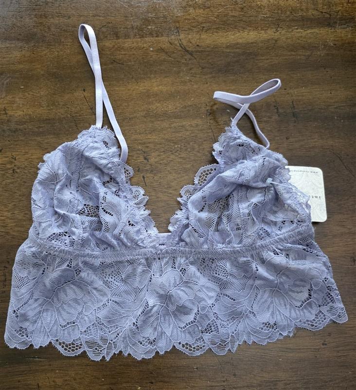 NWT Intimately Free People XS Long Line Lace Bralette Lilac Purple 125443