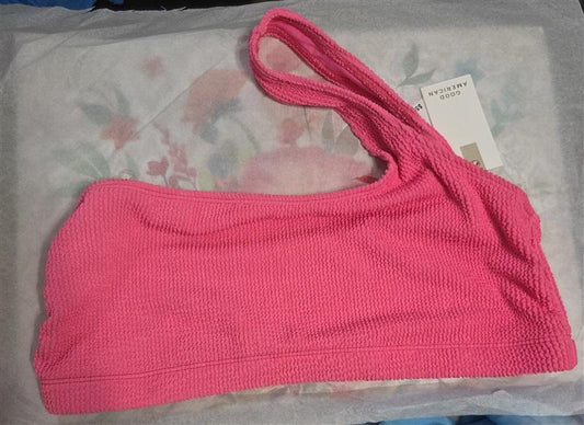 NWT Good American 2xl/ 3XL 5/6 ALWAYS FITS 1 Shoulder BIKINI TOP Pink 125451