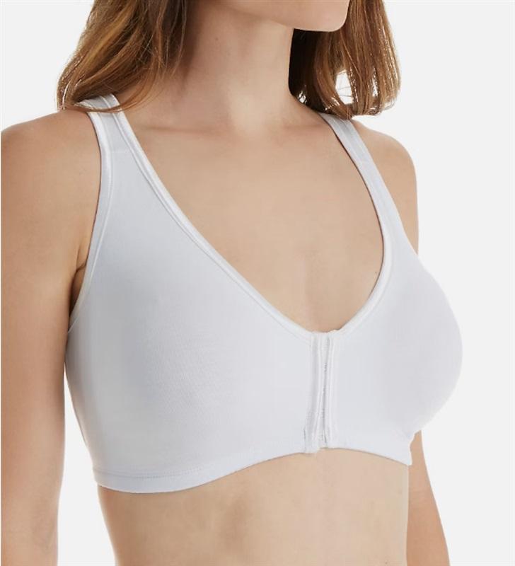 NWOT Valmont 48C Satin Trim Front Closure 45801 Soft Bra White 125462