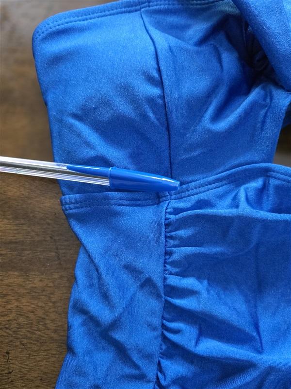 NWT Mynah XS Off Shoulder U-Wire Ruched 1PC Swimsuit Blue Sparkle 125473