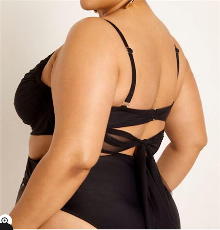 NWT Gabi Fresh Swim x ELOQUII 30 Underwire Wrap Detail Mesh Bikini Top 125482