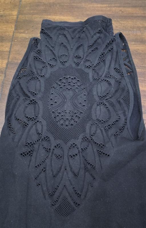 NWOT Last Tango S/M Mesh Lace High Neck Seamless Black Dress 125483