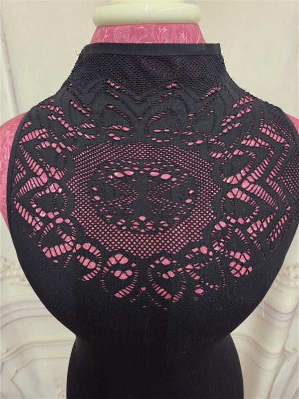 NWOT Last Tango S/M Mesh Lace High Neck Seamless Black Dress 125483