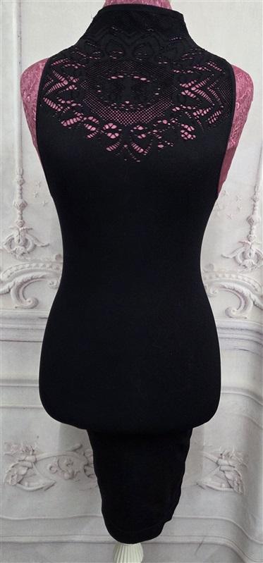 NWOT Last Tango S/M Mesh Lace High Neck Seamless Black Dress 125483