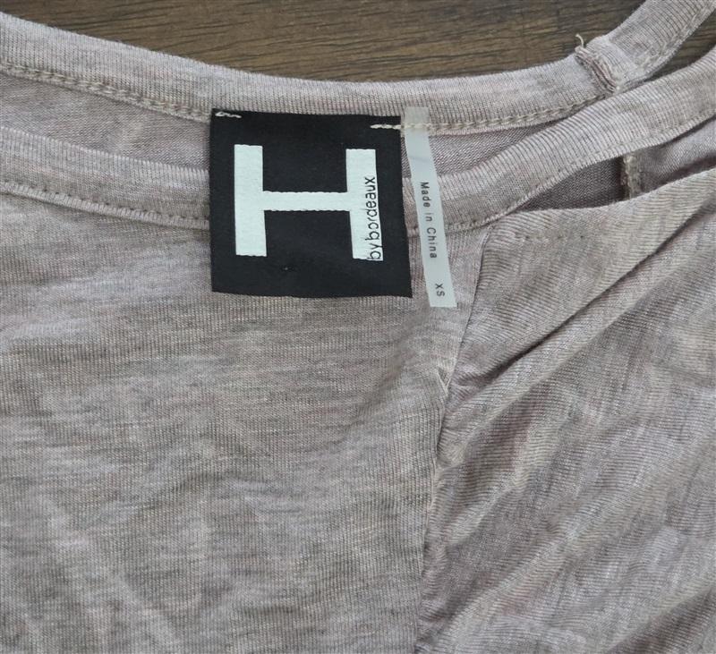 NWOT Heather H by Bordeaux XS Split Gathered T-Shirt Pink Short Sleeve 125486