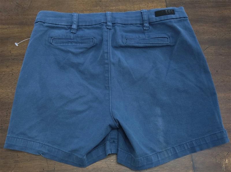 PO KUT From Kloth 4 Navy Blue Trouser Shorts Mid Rise Stretch Casual 125492