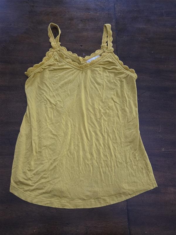 NWOT Altar'd State M Crochet Trim Tank Top Boho Blouse Yellow 125497