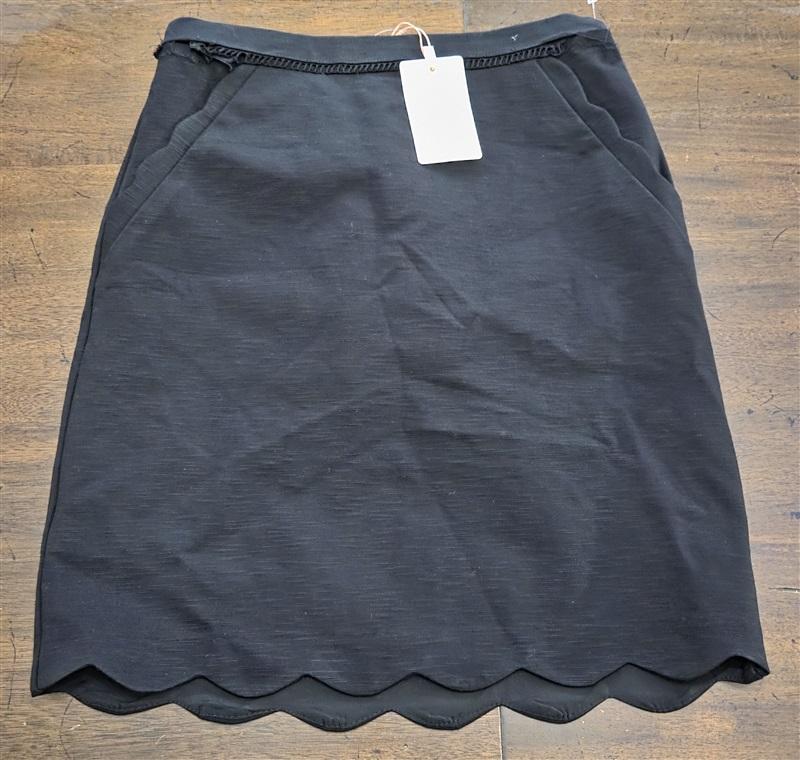 NWTD Skies are Blue S Bernice Scallop Hem Mini Skirt Black 125499