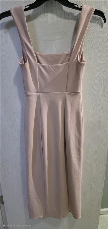 NWOT Show Me Your MuMu XS Eden Midi Stretch Dusty Blush Dress 125505