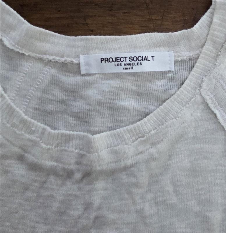 NWOT Project Social T Small Off White 1990'S Type Muscle T Shirt 125506