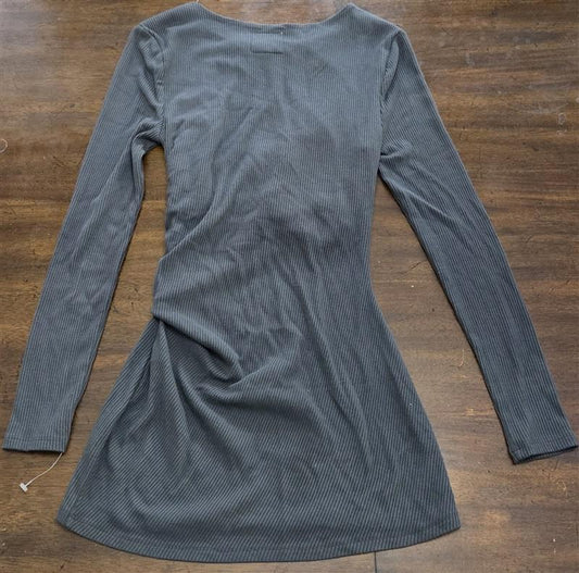 NWT Chaser S Recycled Love Rib Long Sleeve Tee Crossover Charcoal Top 125507