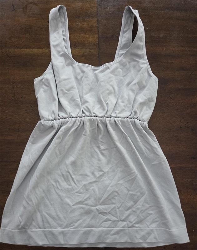NWOT Last Tango S/M Ruched Baby Doll Tank Top Gray 125514