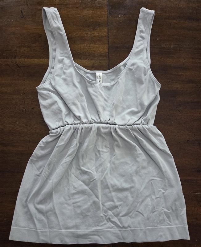 NWOT Last Tango S/M Ruched Baby Doll Tank Top Gray 125514