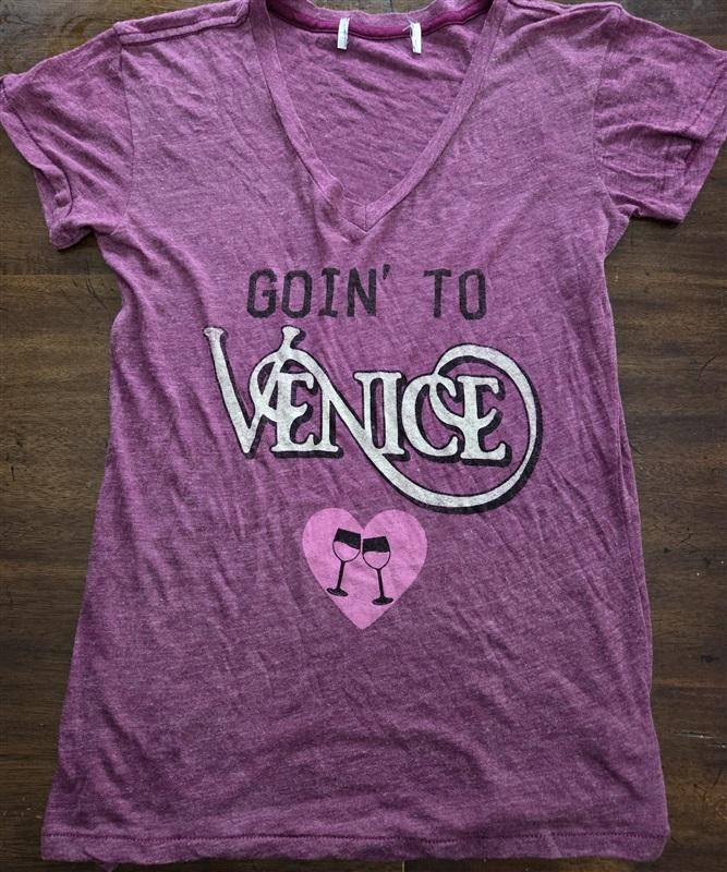 NWOTD Wildfox S Going to Venice T Shirt Burgundy V Neck 125515