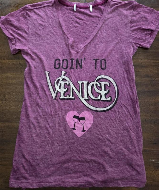NWOTD Wildfox S Going to Venice T Shirt Burgundy V Neck 125515