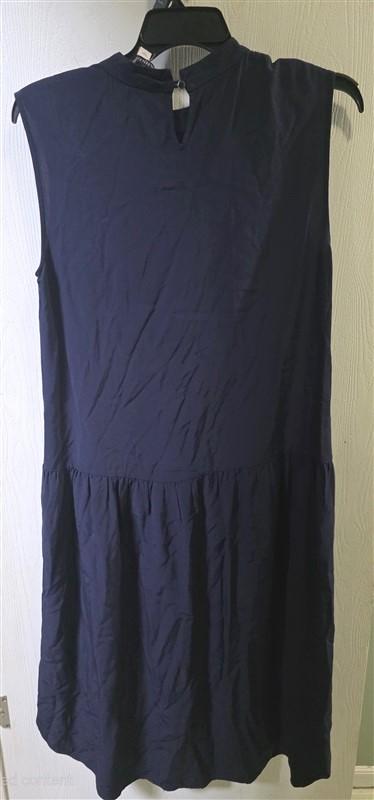 PO Eileen Fisher S Sleeveless Drop Waist Dress Blue 125525