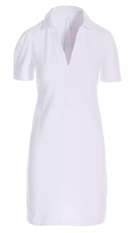 NWOT Boston Proper XL Casual Polo Short Sleeve Dress White 125530