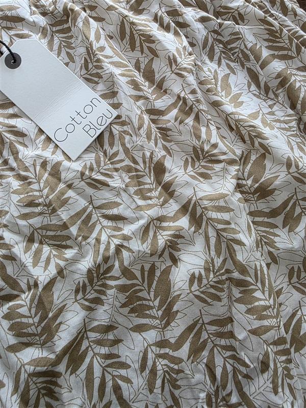 NWT Cotton Bleu 2X Beige Leaves Pocket Loose Shorts 125537