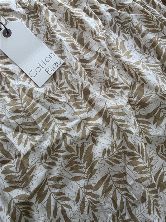 NWT Cotton Bleu 2X Beige Leaves Pocket Loose Shorts 125537