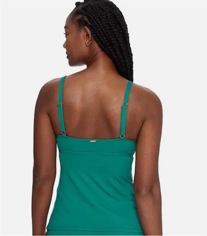 NWT Anne Cole 22W Underwire Twist Tankini Swim Top Ocean Green 125544