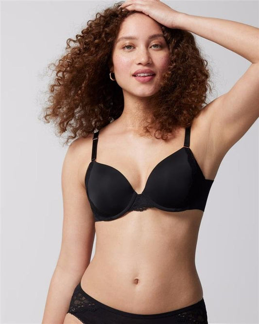 NWOT Soma 34DDD Vanishing 360 Perfect Coverage Lace Bra Black 125545