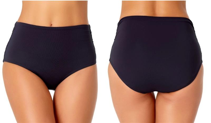NWT Anne Cole 24W Convertible High Waist Shirred Swim Bottom BSBL Blue 125555