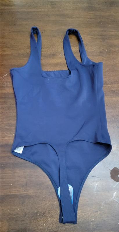 NWOT Good American 3XL or 6 Square Neck Scuba Tank Bodysuit Thong Blue 125557