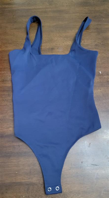 NWOT Good American 3XL or 6 Square Neck Scuba Tank Bodysuit Thong Blue 125557