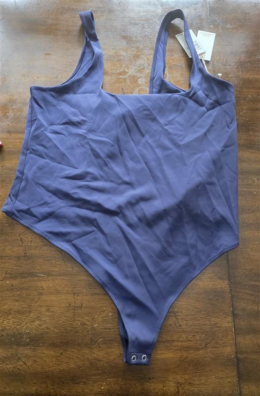 NWOT Good American 3XL or 6 Square Neck Scuba Tank Bodysuit Thong Blue 125557