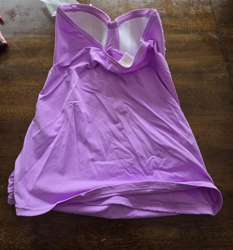 NWOT Anne Cole XS Twist Front Bandeaukini Swim Top Purple 125564