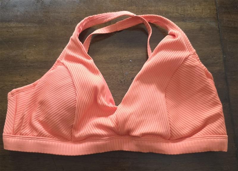 NWT Bleu Rod Beattie Orange Walk The Line Over The Shoulder Bikini Top 125565