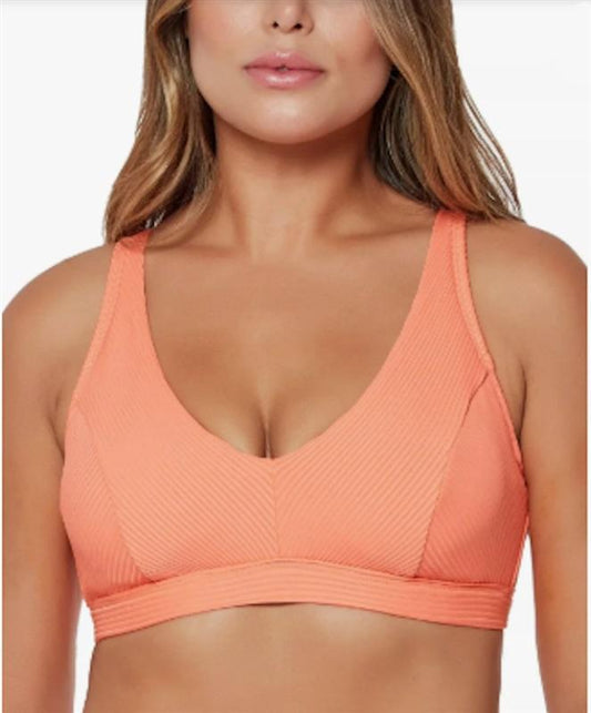 NWT Bleu Rod Beattie Orange Walk The Line Over The Shoulder Bikini Top 125565