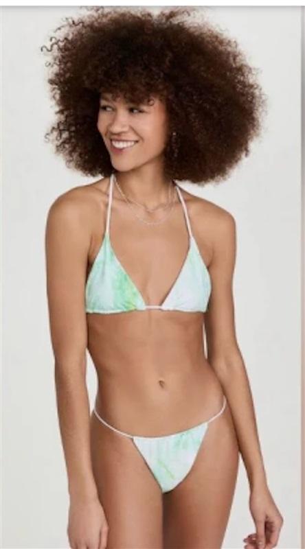 NWT Good American 2xl or 5 Green Marble String Bikini Bottom 125567