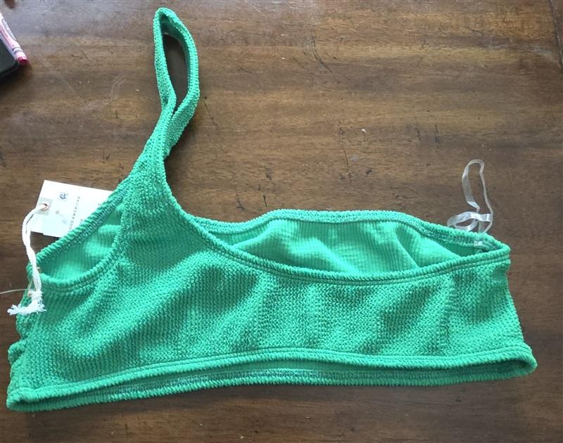 NWT Good American 2xl/ 3XL 5/6 ALWAYS FITS 1 Shoulder BIKINI TOP Green 125571