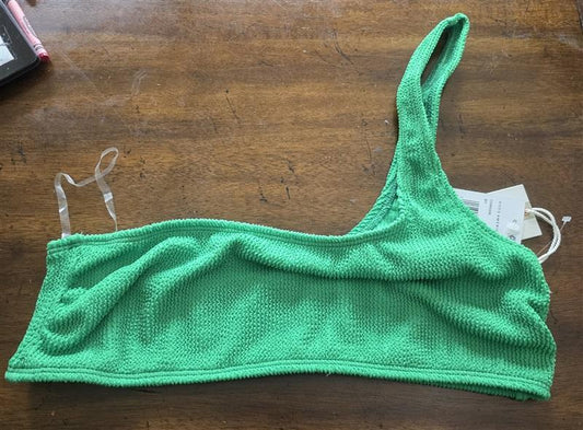 NWT Good American 2xl/ 3XL 5/6 ALWAYS FITS 1 Shoulder BIKINI TOP Green 125571